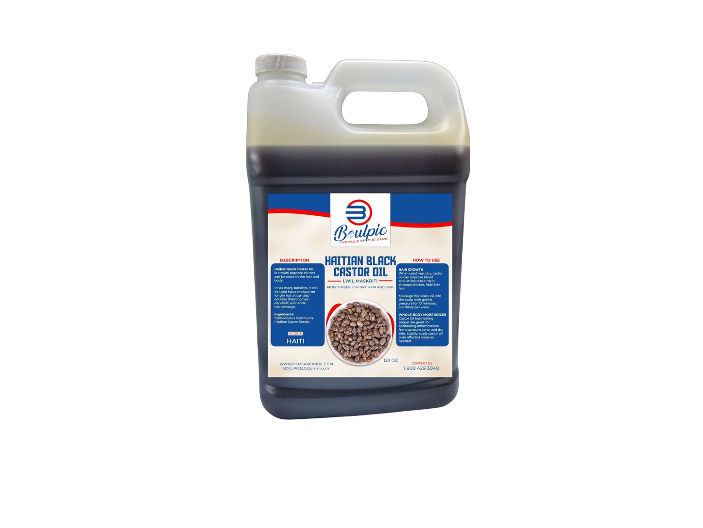 Haitian Black Castor Oil gallon 128oz